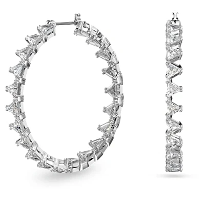 Abbildung von Swarovski Millenia Hoops Triangle Ohrringe, Damen, Größe: One Size, White