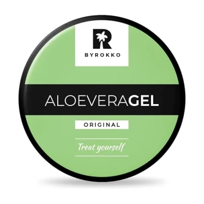 Abbildung von BYROKKO Aloe Vera Gel, After Sun Lotion, schnell einziehendes, kühlendes Tanning spendet intensiv Feuchtigkeit, regeneriert und beugt Peeling vor, natürliche Pflege (215 ml)