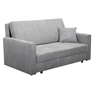 Abbildung von MIRJAN24 Schlafsofa Viva Bis Premium III, mit Bettkasten und Schlaffunktion, inkl. Kissen, Schwarz Metallfüße, Wellenfeder, 3 Sitzer