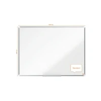 Abbildung von Nobo magnetisches Emaille Whiteboard, 90 x 120 cm, Aluminiumrahmen, Traditionelle Eckmontage, Inkl. Whiteboard Marker, Premium Plus, Weiß, 1915145