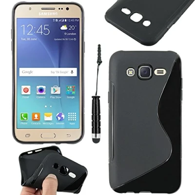 Abbildung von ebestStar kompatibel mit Samsung Galaxy J5 Hülle SM J500F (2015) Flex Silikongel Handyhülle, Klar TPU Schutzhülle, S line + Mini Stift, Schwarz