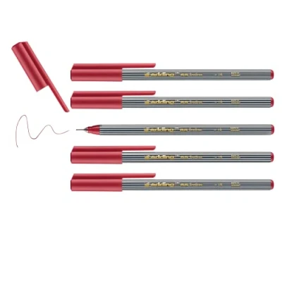 Abbildung von edding 55 Fineliner karminrot 10 Stifte 0,3 mm Spitze Farbstift zum Schreiben, Malen, Unterstreichen, Illustrieren für Kinder und Erwachsene, Schule, Homeoffice, Büro
