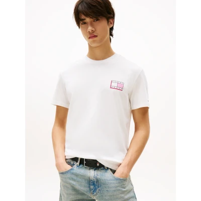 Abbildung von Tommy Jeans T Shirt &quot;TJM SLIM POP COLOR FLAG TEE EXT&quot;, Mit Rundhalsausschnitt