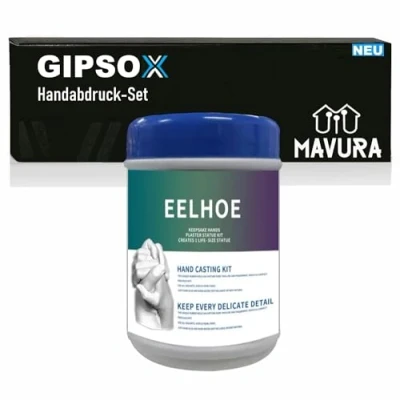 Abbildung von GIPSOX Gipsabdruck Handabdruck Set für Paar oder Baby, Hände Füße Gipsabdruckset Hand Fuß Gips Abdruckset