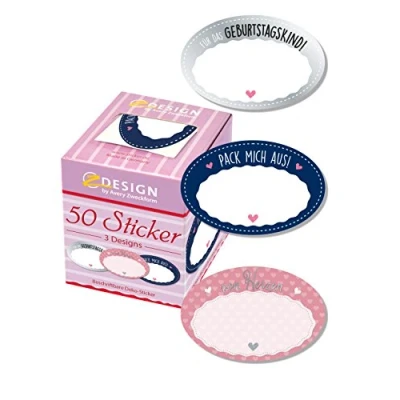 Abbildung von AVERY Zweckform Geschenkaufkleber 50 Stück Art. 56854 (Etiketten, ablösbare Papiersticker mit Silberprägung 58x38 mm im Spender, Glückwunsch, Geschenke, Schachteln, Plätzchentüten) Sticker auf Rolle