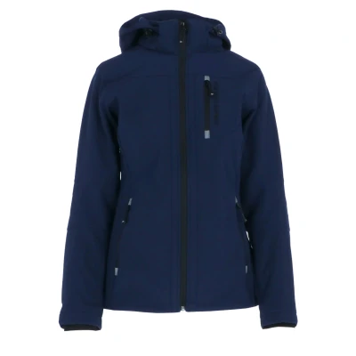 Abbildung von HKM 5273 Softshelljacke Sport, Damen Mädchen Jacke Regenjacke Kapuze, Blau (Dunkelblau), 140