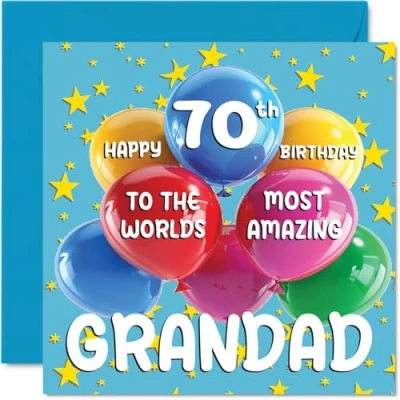 Abbildung von Stuff4 Geburtstagskarte zum 70. Großvater World&#039;s Most Amazing Grandad Geburtstag für von Enkelsohn Enkelin, 145 mm x mm, Opa