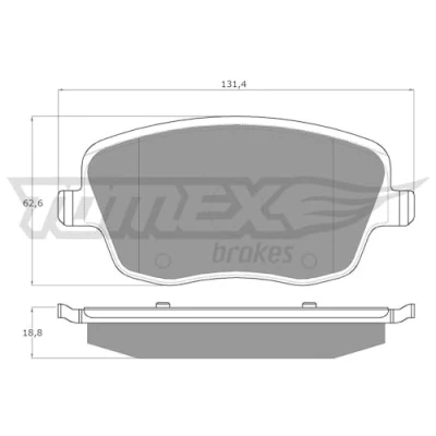 Abbildung von TOMEX brakes TX 13 59 Bremsbelagsatz Vorderachse SKODA: Fabia 2 Schrägheck, Combi, 1 SEAT: Ibiza 4 3 Schrägheck