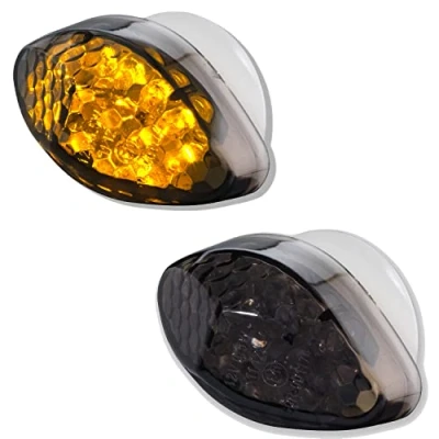 Abbildung von Germany Motorsports LED Motorrad Verkleidungsblinker Mini Blinker für Verkleidung e geprüft smoke rauchgrau getönt 12V (Passend Honda Modelle)