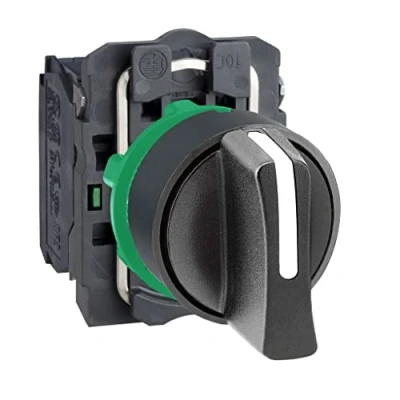 Abbildung von Schneider Electric XB5AD33 Wahlschalter Durchmesser 22, 3 Stellungen, Rastend, Standardknebel, Schwarz, 2S