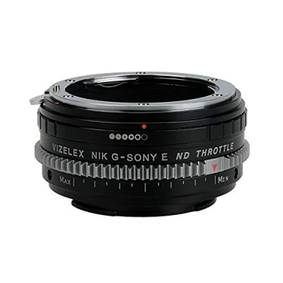 Abbildung von Vizelex CINE ND Throttle Lens Adapter Compatible with Nikon F Mount G Type Lenses on Sony E Cameras by Fotodiox Pro