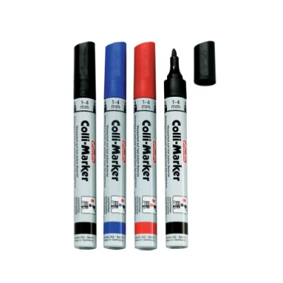 Abbildung von Herlitz 8665994 Permanentmarker, wasserfest, 1 bis 4 mm, farbig sortiert Colli Marker 5 Stück