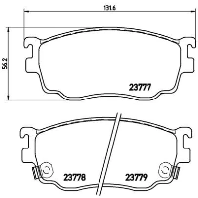 Abbildung von BREMBO P 49 026 Bremsbelagsatz mit akustischer Verschleißwarnung ohne Zubehör MAZDA: Premacy, 626 V Limousine, Hatchback
