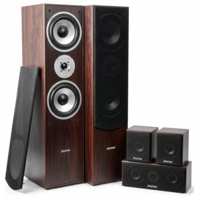 Abbildung von Fenton HF5W Heimkino Lautsprechersystem Walnuss 5 teilig