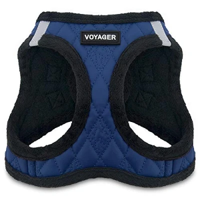 Abbildung von Voyager Step In Plüsch Hundegeschirr Weicher Vest Geschirr für kleine und mittelgroße Hunde von Best Pet Supplies Königsblau Kunstleder, XL (Brustumfang: 52,1 58,4 cm)