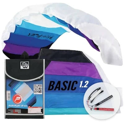 Abbildung von Lenkmatte Paraflex Basic 1.2 (blau) flugfertig ink. Schnüre und Lenkschlaufen