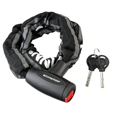 Abbildung von Schwinn High Security Reflective Chain Lock Fahrradschloss, Schwarz, 3 Foot/8mm Cha