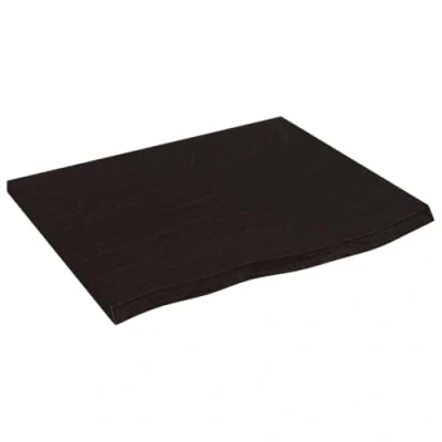 Abbildung von vidaXL Waschtischplatte, Multifunktional Arbeitsplatte mit Naturkante, Waschtischkonsole Tischplatte für Badezimmer, Holzplatte Platte, Dunkelbraun 60x50x(2 6) cm Massivholz Behandelt