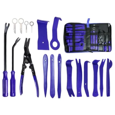 Abbildung von Hitopin 19Pcs Auto Demontage Werkzeug Set, Auto, Hebelwerkzeug Kunststoff, Zierleistenkeile Innenverkleidung Werkzeug, für Armaturenbrett, Montage und Entferner