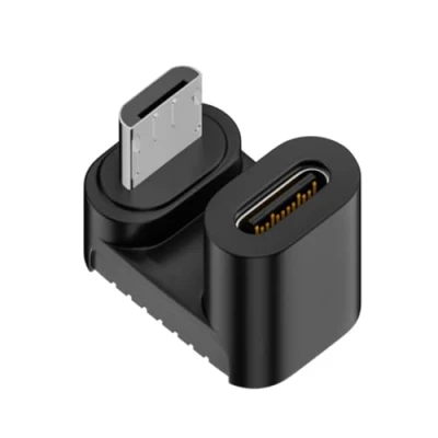 Abbildung von LKOOFHNM Konverter Typ C Buchse auf Micro USB Stecker, 480 MBps, USB, 90 Grad abgewinkelt, für Verlängerungsstecker