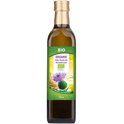 Abbildung von Organic Mariendistel Oil, Omega 6, Kaltgepresst, 500ml, Bio Mariendistelöl