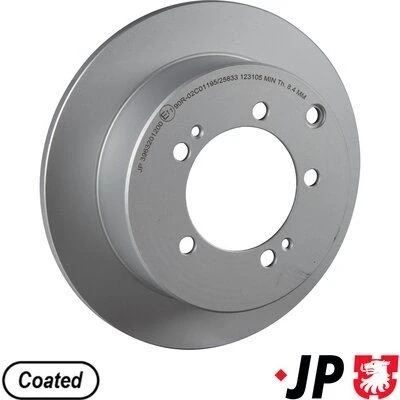 Abbildung von JP GROUP 3963201200 Bremsscheibe Hinterachse 262 10 5 voll beschichtet MITSUBISHI: Outlander 2 SUV, Lancer 7 Limousine, Kombi