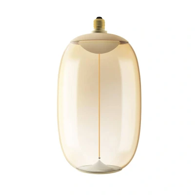 Abbildung von OSRAM Vintage 1906 Big Elipse Oval ist eine dimmbare LED Lampe aus Kunststoff mit Filament in Ellipsenform. Sie bietet 12 W, 500 lm, E27 Fassung, Bernstein Design, 200 mm Durchmesser, CRI 80, 1800 K.