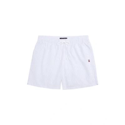Abbildung von Tommy Hilfiger Original Ithacasmedium Drawstring Stripe Badeshorts, Herren, Größe: Small, Ithaca white sweet blue