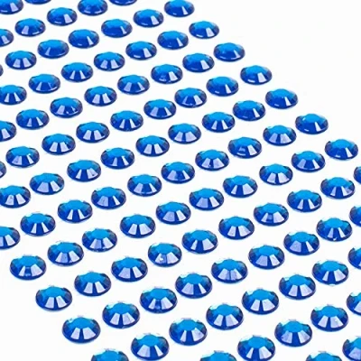 Abbildung von Movoja Dunkelblaue Strasssteine runde Glitzersteine 220 Stück 8 mm selbstklebend zum Verzieren und Basteln Schmucksteine aufkleben Steinchen Dekosteine Bastelsteine Dunkelblau Blau