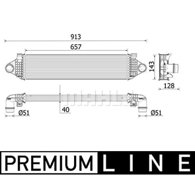 Abbildung von MAHLE ORIGINAL CI 551 000P Ladeluftkühler VOLVO: V70 3