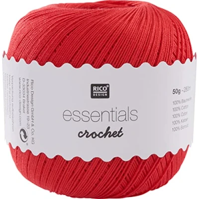 Abbildung von Rico Design Essentials Crochet, 100% Baumwolle, rot