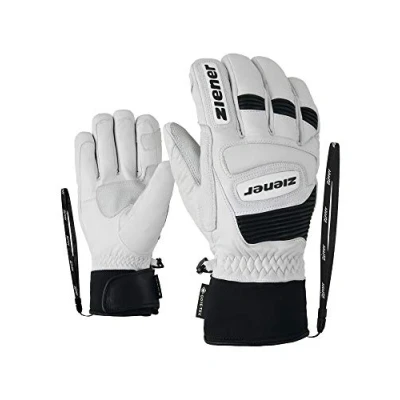 Abbildung von Ziener Erwachsene Guard GTX Grip PR Ski Handschuhe/Wintersport Wasserdicht, Atmungsaktiv, Gore tex, Primaloft, Leder, Rennlauf, White.Black, 6,5