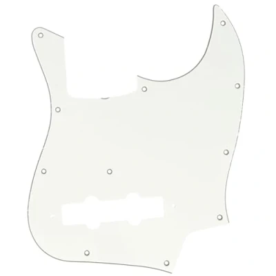 Abbildung von Musiclily Pro 11 Löcher J Bass Pickguard Style Bässe Schlagbrett für MIJ Fender Japan 4 Saiter Jazz Bass,3 lagig Pergament