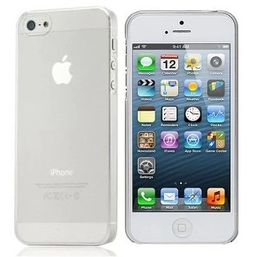 Abbildung von itronik® 0,35mm Ultra Slim Flacher Bumper die dünnste Flexible Schutzhülle für Apple iPhone 5 5S 5SE Bumpers Case Hülle Schale Schutz Tasche Weiss transparent durchsichtig