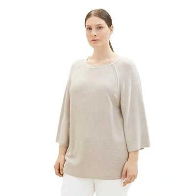 Abbildung von TOM Tailor MIT RAGLANÄRMEL Strickpullover, Damen, Größe: Medium, Clouds grey melange