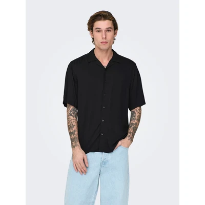 Abbildung von ONLY &amp; SONS Herren Onsdash Life Reg Visc Res Shirt Noos Hemd Bluse, Schwarz, L EU