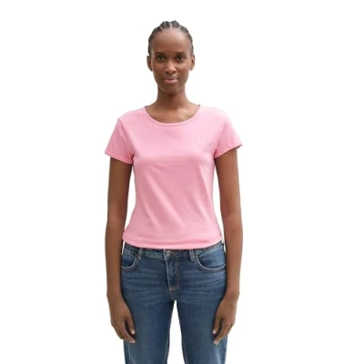 Abbildung von TOM TAILOR Denim Damen 1046854 T Shirt, 36321 Light Dusty Pink, Large