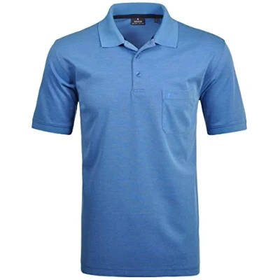 Abbildung von RAGMAN Herren Kurzarm Softknit Poloshirt ,Gr: 5XL ,Farbe: Blau