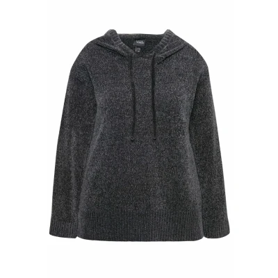 Abbildung von Ulla Popken Chenille Strickpullover, Damen, Größe: 42/44, Graphite gray