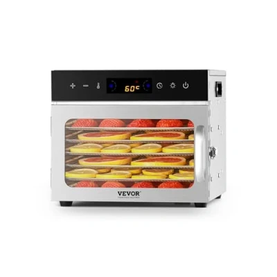 Abbildung von VEVOR Dörrgerät Dörrautomat 6 Tabletts Edelstahl 400W Getrocknete Früchte