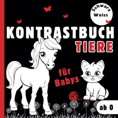 Abbildung von Schwarz Weiss Kontrast Buch Tiere für Babys: Mein Erstes Fokusbuch ab 0 Monate
