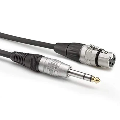 Abbildung von Sommer Cable HBP XF6S 0030 Audio Adapterkabel [1x Jackstik 6.3 mm (stereo) 1x XLR bøsning 3 polet] 0.30 m Sort