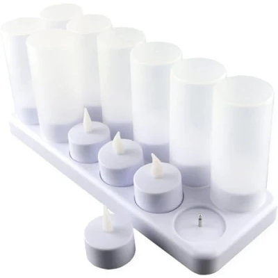 Abbildung von EXTSUD Led Kerze 12er Flammenlose Kerzen Wiederaufladbare (Batteriebetriebene Kabellose Teelichter Weihnachtskerzen), Kerzenlichter Wachskerzen Mit Ladestation