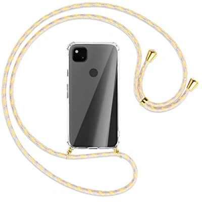 Abbildung von mtb more energy® Handykette kompatibel mit Google Pixel 4a (5.81&#039;&#039;) Vintage Flowers/Gold Smartphone Hülle zum Umhängen Anti Shock Full TPU Case