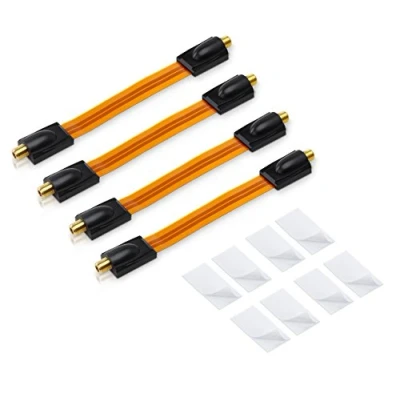 Abbildung von conecto 4X Premium Fensterdurchführung für SAT Kabel koaxial inkl. Klebepads (F Kupplung auf F Kupplung, vergoldet) 20 cm