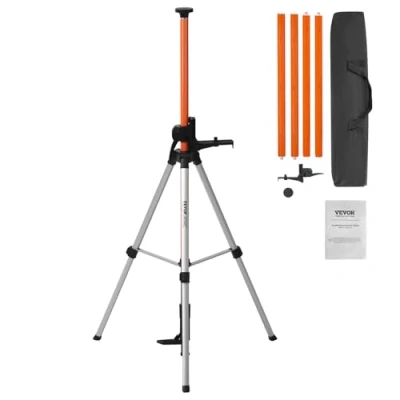 Abbildung von VEVOR Laser Wasserwaagen Stativ, 1/4&quot; 20 &amp; 5/8&quot; 11 Gewindehalterung, 40,94 133,85 Zoll Höhenverstellung mit Wasserwaage und robustem Ständer, ausziehbares, leichtes Aluminium Stativ für Laserscanner
