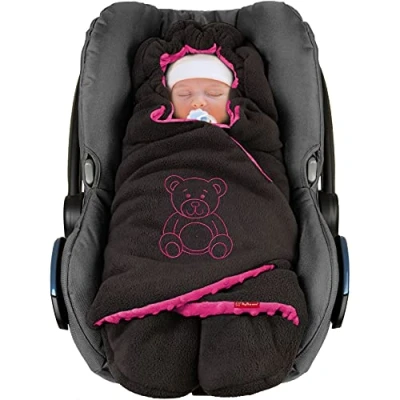 Abbildung von ByBoom Baby Winter Einschlagdecke &quot;Das Original mit dem Bären&quot;, Universal für Babyschale, Autositz, z.B. Maxi Cosi, Römer, Kinderwagen, Buggy oder Babybett