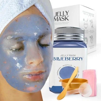 Abbildung von BRÜUN Peel Off Jelly Maske, Premium Qualität, modellierendes Blueberry Burst Jar Maskenpulver für Gesichtsmaske, ideal Kosmetikerinnen, Spa Hautpflege, Hydro Gesichtsmaske