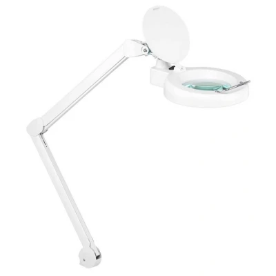 Abbildung von Showlite Lupenlampe LL 6085D LED Lupenleuchte, 2,25 fache Vergrößerung, fest integriert, Tageslichtweiß, Robuste Tischklemme