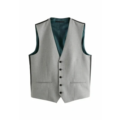 Abbildung von Next Textured Regular FIT Anzugweste, Herren, Größe: 56xR, Grey